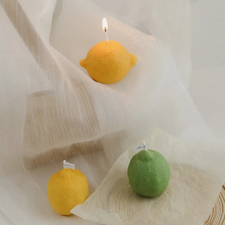 Lemon & Lime Artisanal Candle - Realistic Fruit Home Decor