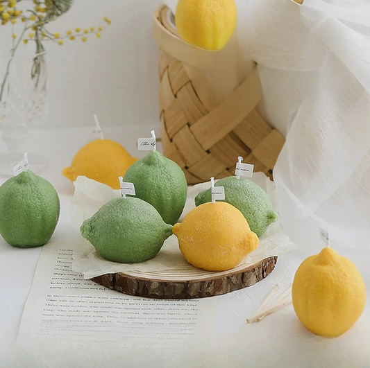 Lemon & Lime Artisanal Candle - Realistic Fruit Home Decor